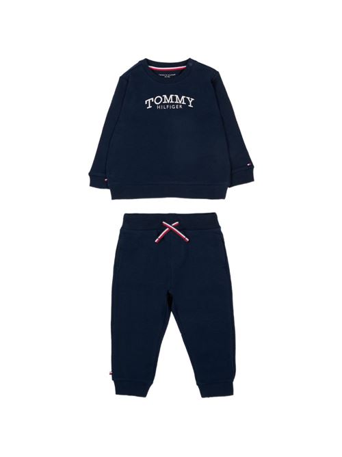 Completo bambino Tommy Hilfiger navy con pantalone e felpa TOMMY HILFIGER KIDS | KN0KN02162C1G